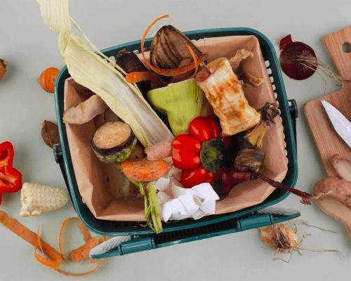 boiseau plein vert avec sac kraft 