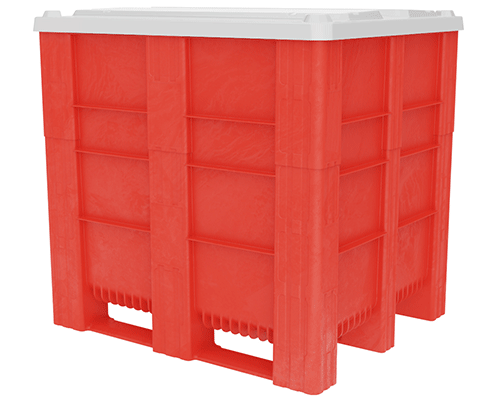 caisse-palette plastique gerbable de 1025 litres avec couvercle