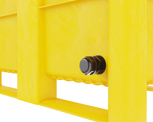 caisse-palette plastique gerbable de 500 litres avec ouverture pour fluide