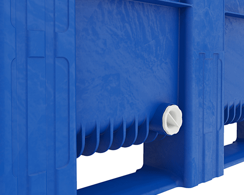 vue de l'ouverture pour fluide des caisses palettes