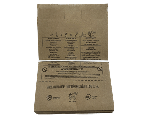 liasse de sac kraft compostable de 7 litres
