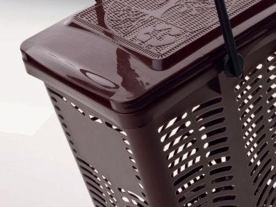 bioseau ajouré marron anse verrouillante 