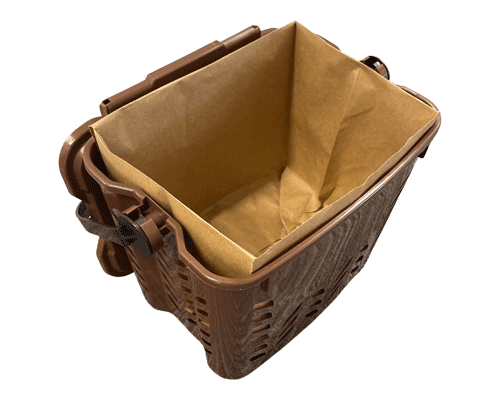 bioseau ajouré avec sac kraft compostable