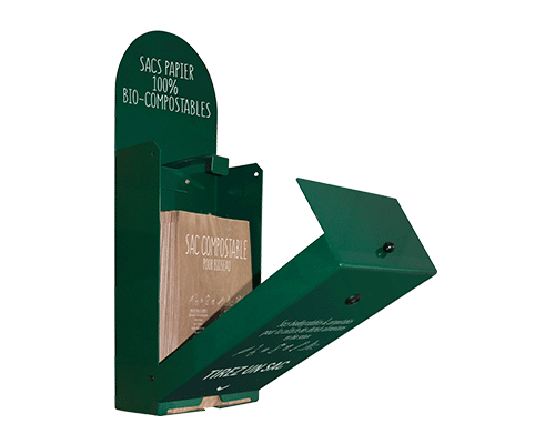 distributeur de sacs kraft compostables