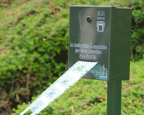 distributeur de sacs en amidon compostables