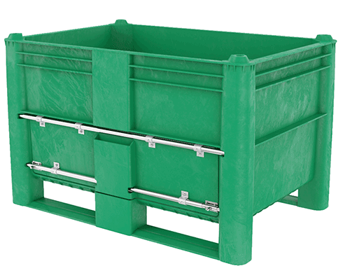 caisse-palette plastique gerbable de 500 litres avec poignée de soulevement