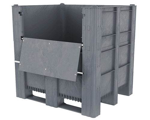 caisse-palette plastique gerbable de 1025 litres avec ouverture latérale