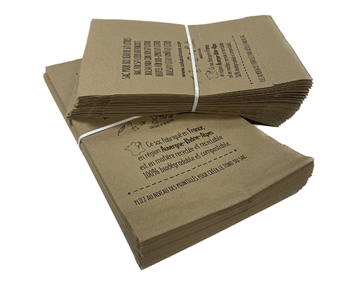 deux liasses de sacs kraft de 10 litres