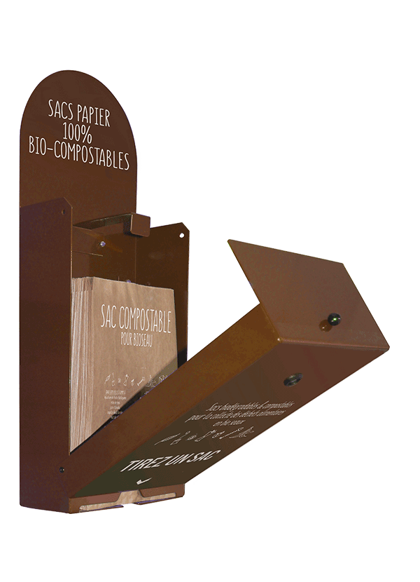 distributeur de sacs kraft compostables