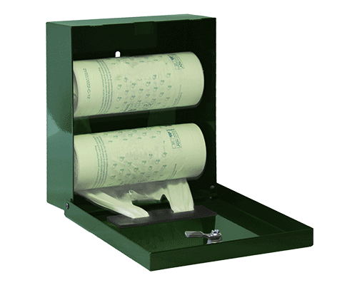 distributeur de sacs en amidon ouvert